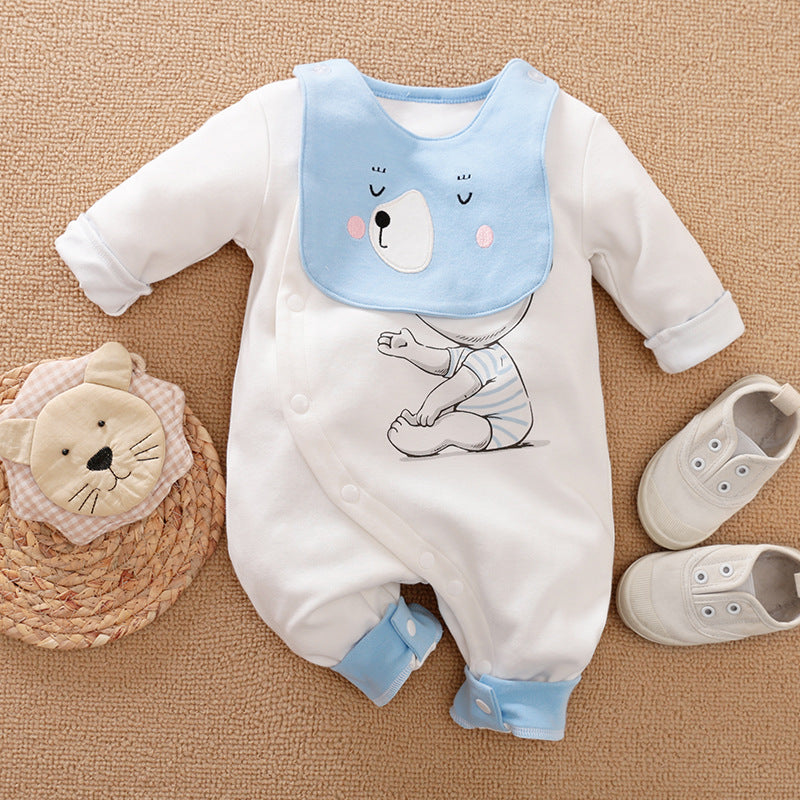 Baby Jumpsuit Cartoon Climbing Suit Saliva Towel