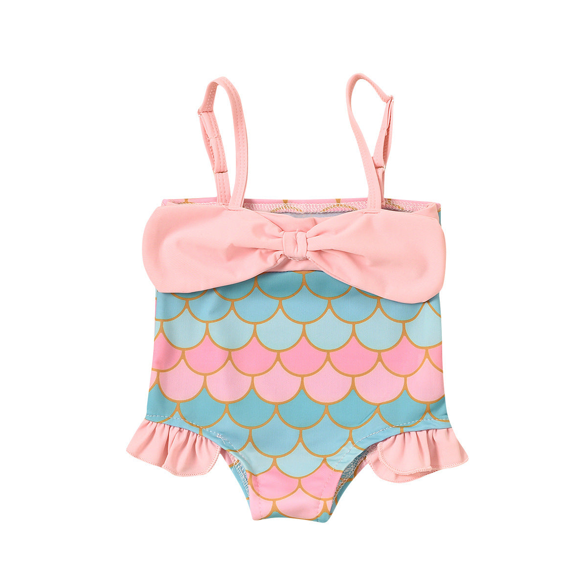 Summer New Girls' Baby Fish Scale Print Swimsuit Suit