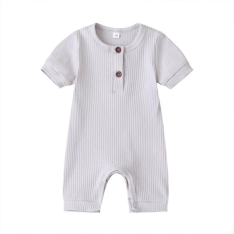 Summer short sleeve baby solid color jumpsuit