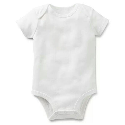 Solid color short sleeve baby bodysuit