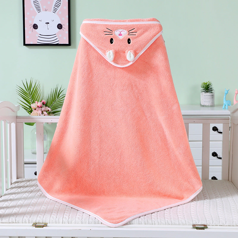 Coral Fleece Baby Bath Towel Bathrobe