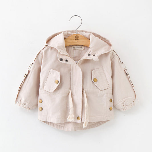 Baby and Toddler Stylish Trench Coat with Hoodie