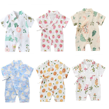 Men and women baby short sleeve kimono