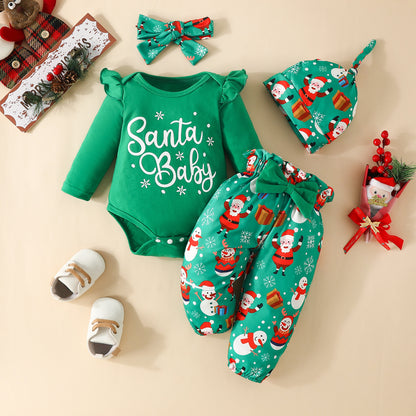 Bowknot Christmas Gift Baby 4 PCs Set