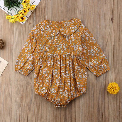 Newborn Baby Girls Clothing Infant Baby Girls Floral Rompers Long Sleeve Autumn Clothes Jumpsuit Playsuit