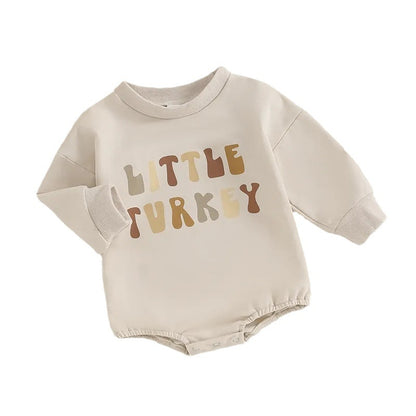 Halloween Infant Baby Jumpsuit Color Matching Long Sleeve Pumpkin Letters