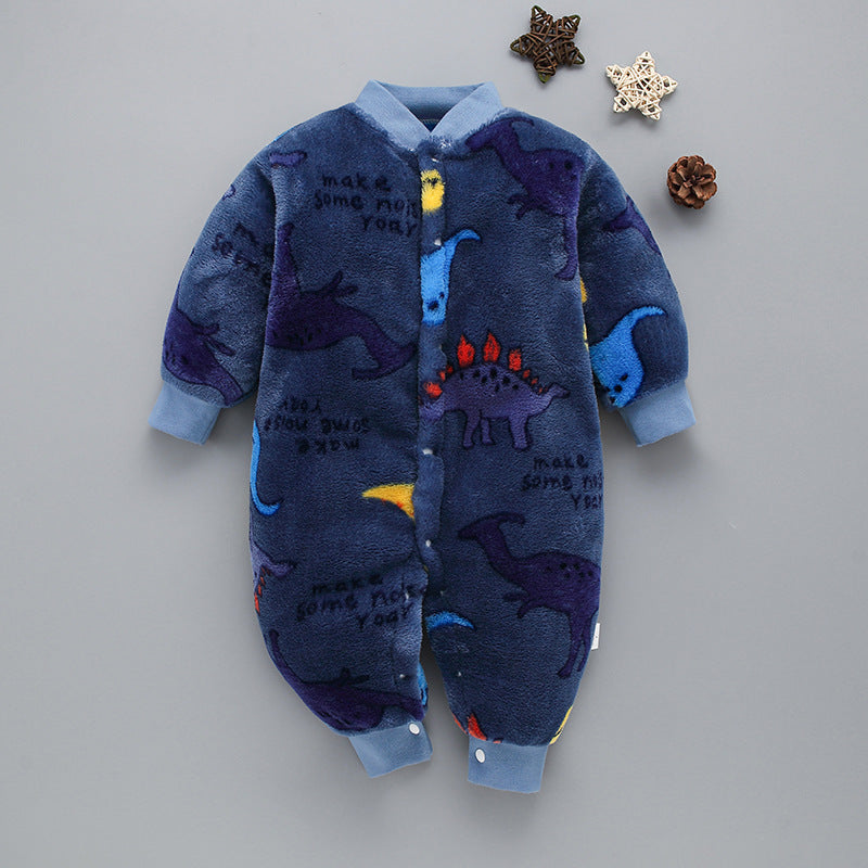 Baby Warm Onesie Pajamas Girl Boy Autumn Winter Thickened Baby Clothes