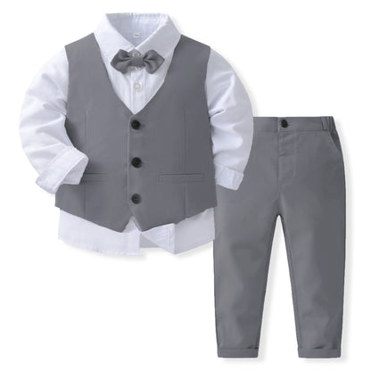 Baby Boy Banquet Party Gentleman Collar Vest Set