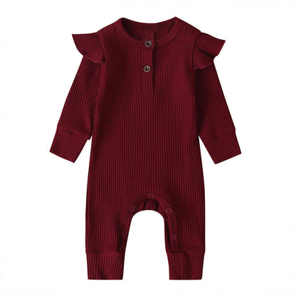 Baby Ruffles Rompers Jumpsuit Children New Baby Girl Long Sleeves