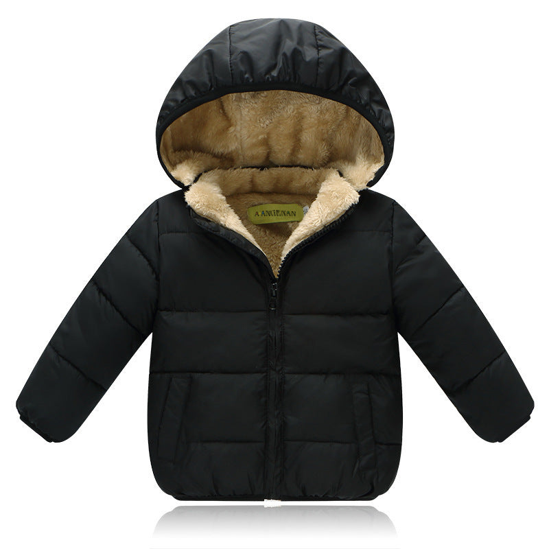 Toddler Cotton Fleece Thickened Hoodie Coat