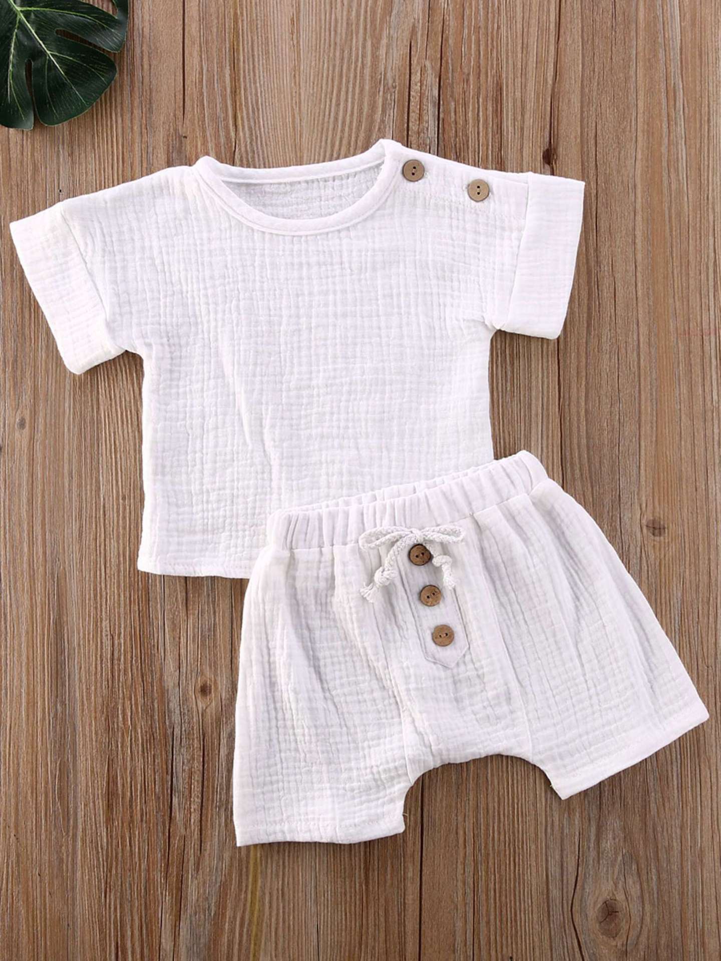 Baby Short Sleeve Shorts Gauze Casual Homewear