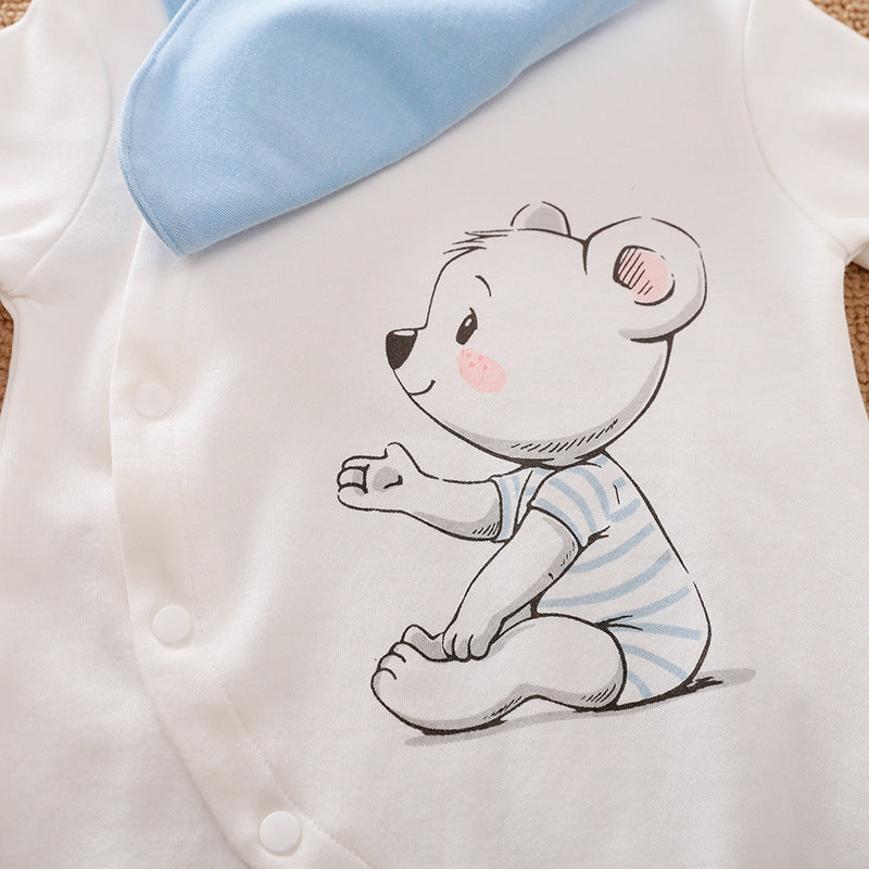 Baby Jumpsuit Cartoon Climbing Suit Saliva Towel