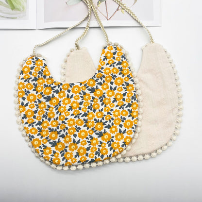 Double-sided AB Face Baby Bib Beanie Lace Newborn Bib