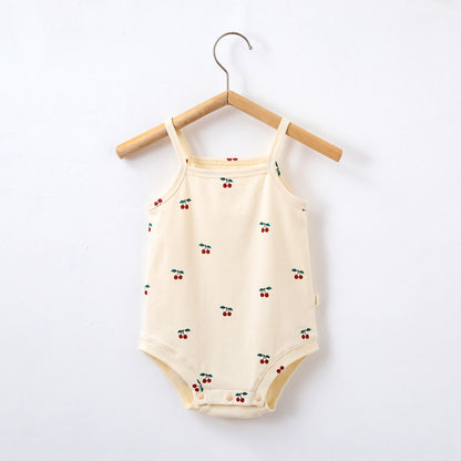 Summer Ins Style Baby Sling Cotton Printed Romper