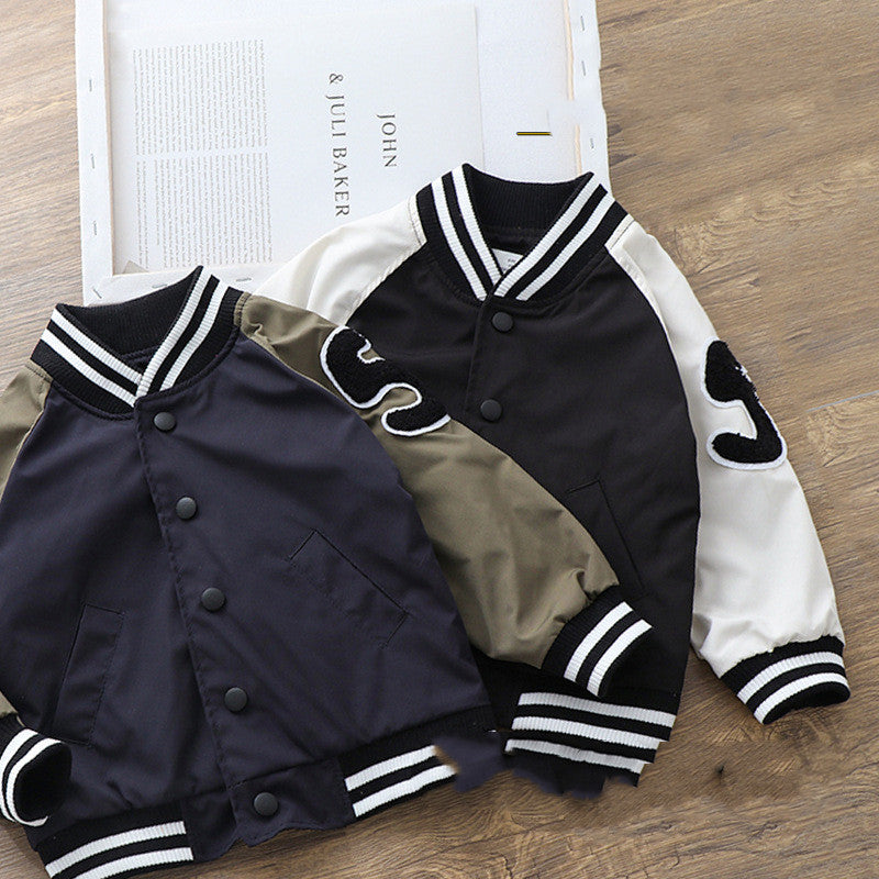 New Boys Handsome Baseball Uniform Coat Stand Collar Jacket Outerwear