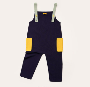 Children's Jumpsuit Boys' Overalls Girls Knitted Pants Baby Loose Color Matching