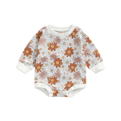 Baby Long Sleeve Little Daisy Printed Romper