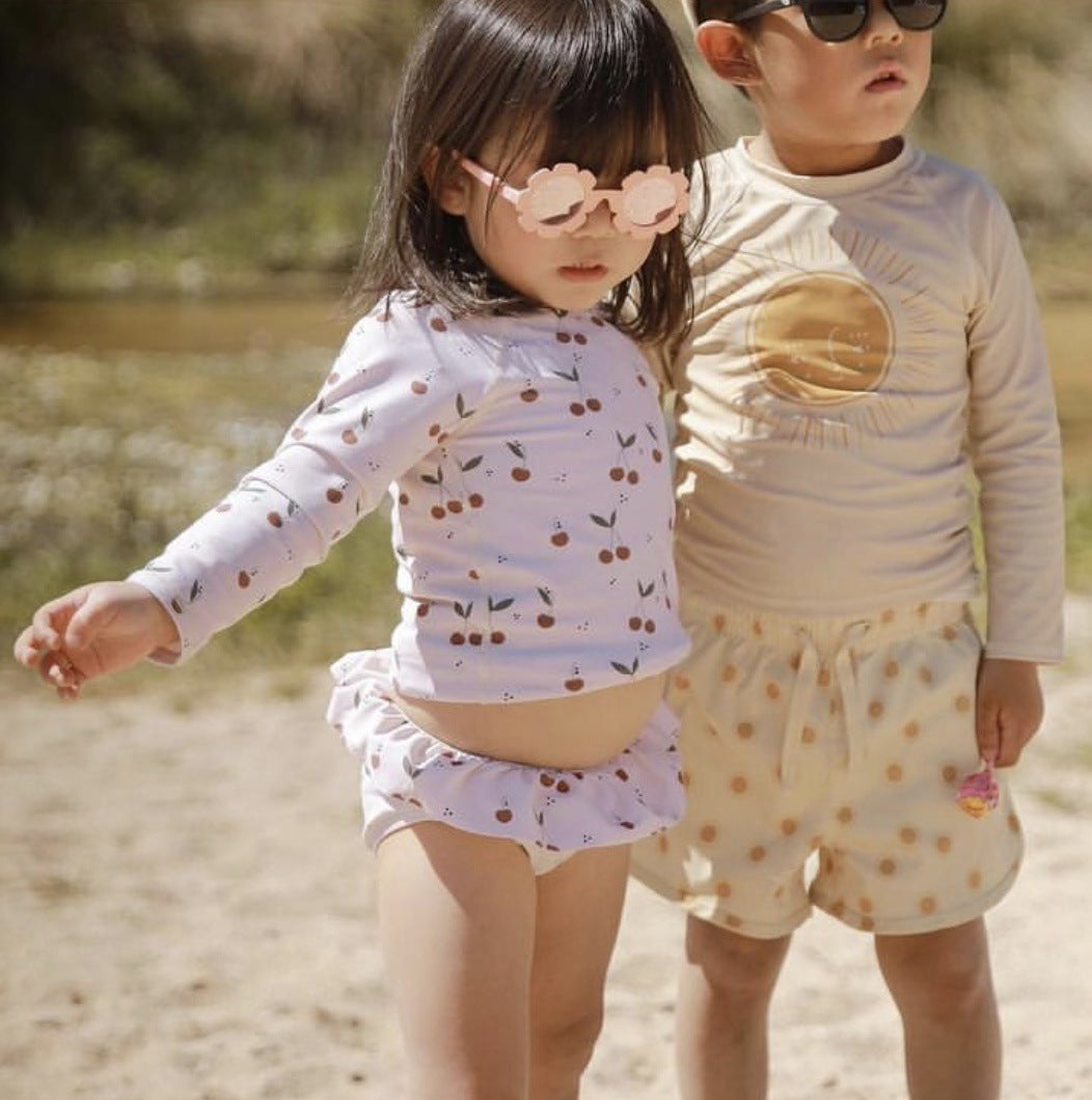 Children's Sun Protection Long-sleeved Baby Swimsuit Swim Trunks Set