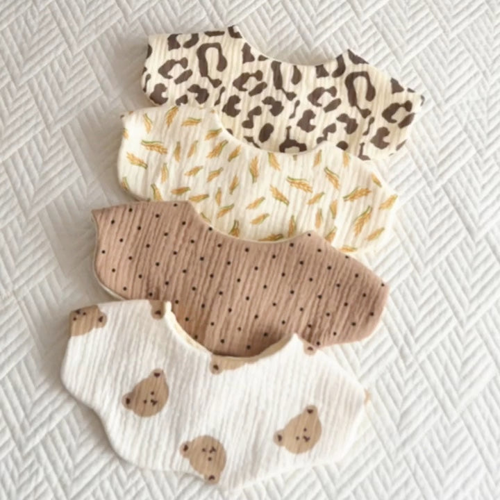 New Cotton Five Layer Bib Petal Baby Saliva Towel