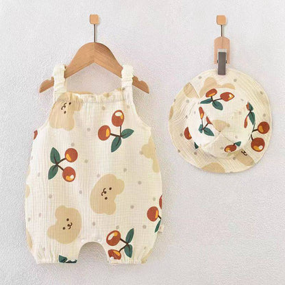 Cotton Gauze Newborn Baby Jumpsuit