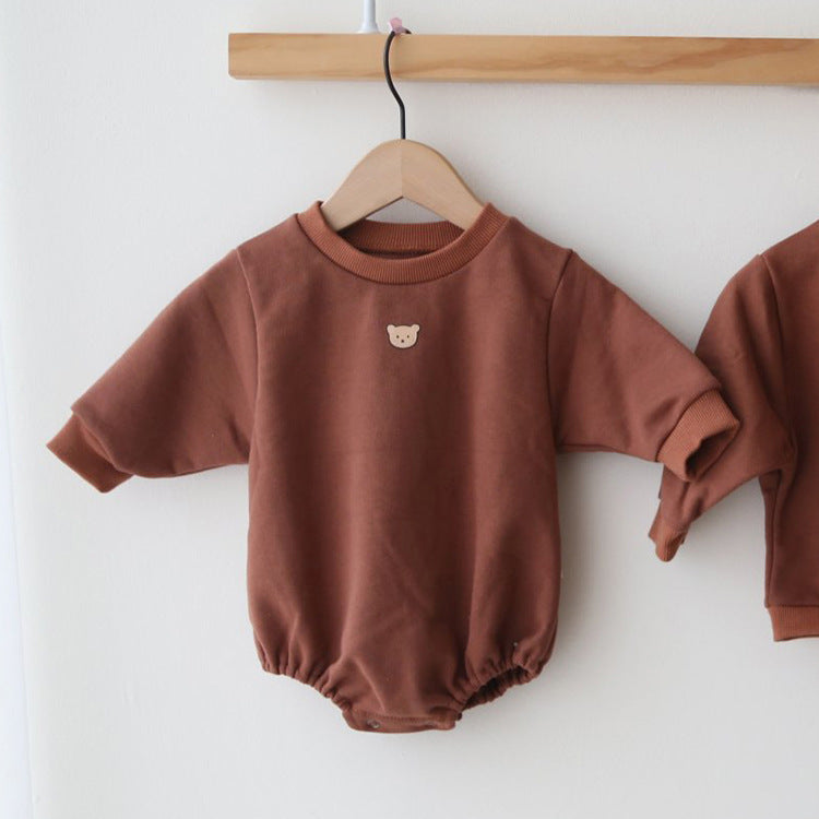 Fashion Simple Solid Color Cotton Baby Onesies