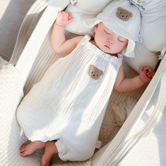 Cotton Gauze Newborn Baby Jumpsuit