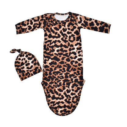 Newborn Knotted Nightgown Baby Sleeping Bag Print