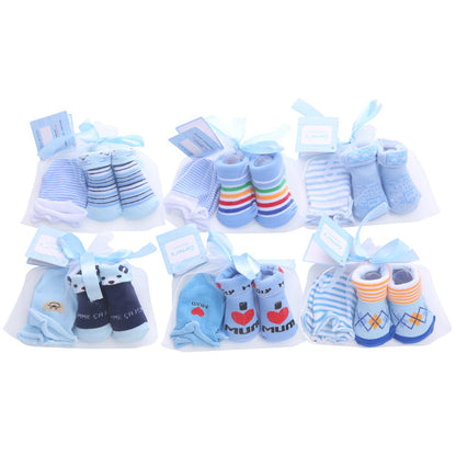 Cute Cartoon Striped Baby Socks Set