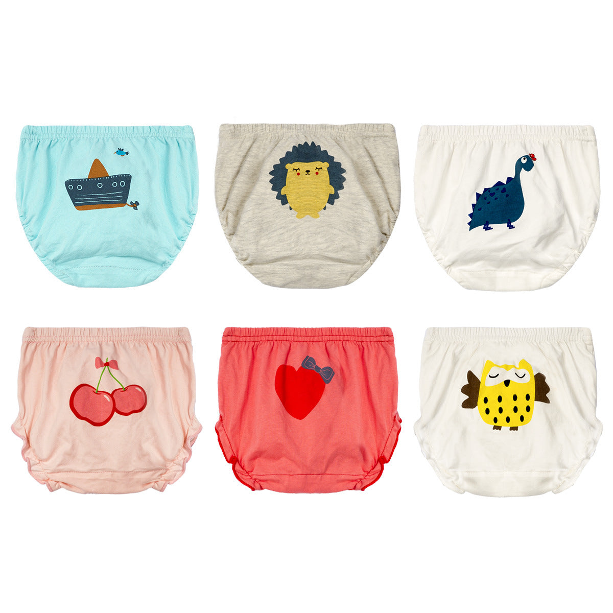 Cartoon Baby Bread Panties Cotton 3-pack