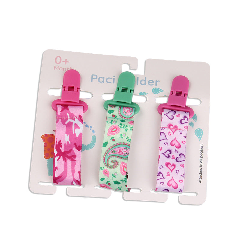 Cartoon Pattern Combination Three Packs Of Baby Pacifier Teether To Prevent Falling