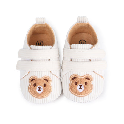 Corduroy Cartoon Bear Baby Baby Shoes