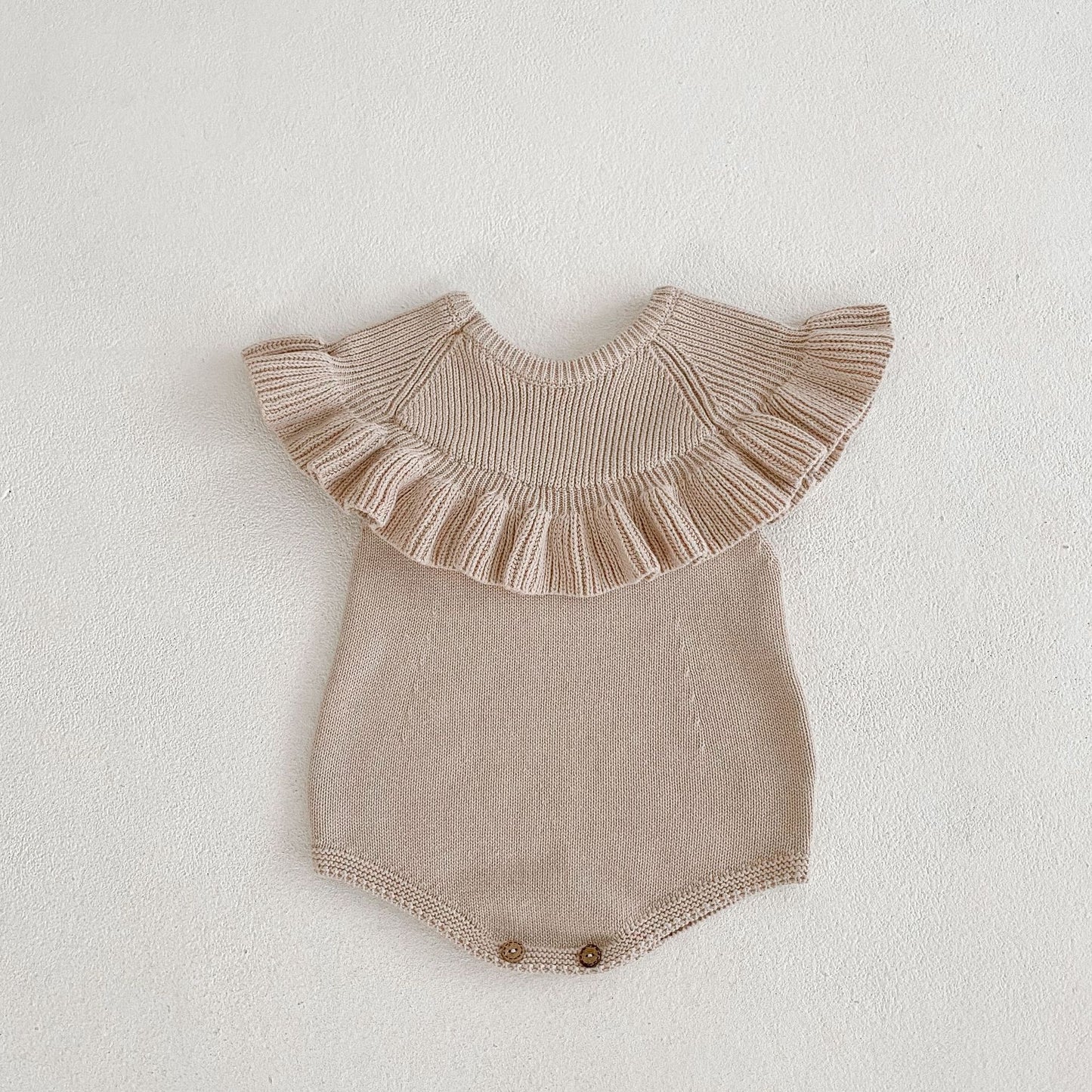 Baby Knitted Ruffled Sleeveless Romper Hat