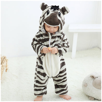 Baby Flannel Animal Pajamas Outwear Jumpsuit