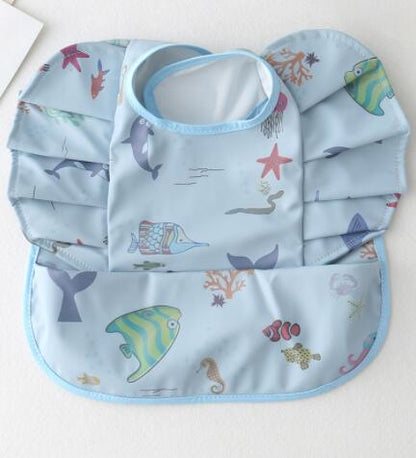 Baby Meal Pocket Angel Wing PU Waterproof Bib