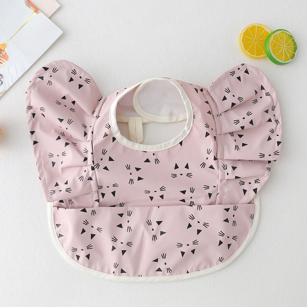 Baby Meal Pocket Angel Wing PU Waterproof Bib