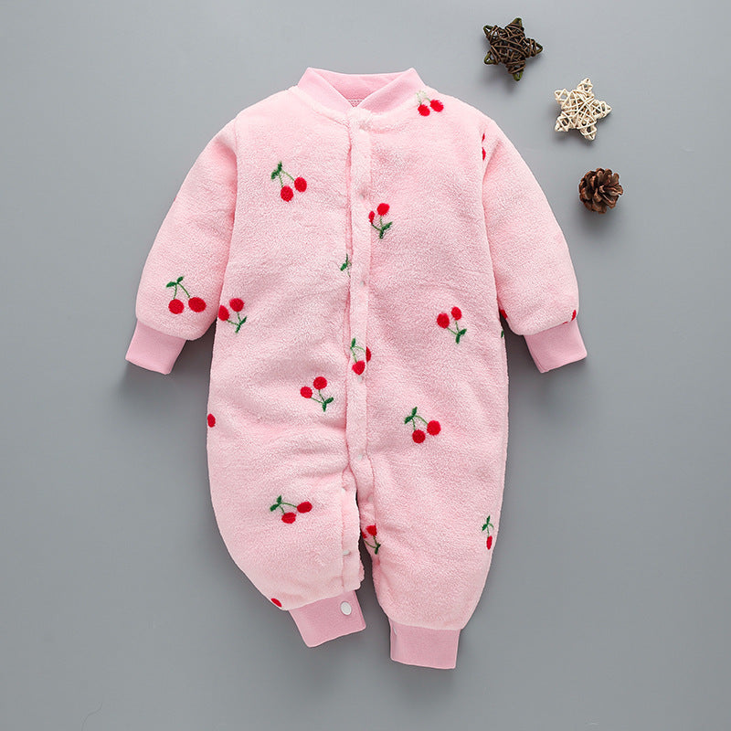 Baby Warm Onesie Pajamas Girl Boy Autumn Winter Thickened Baby Clothes