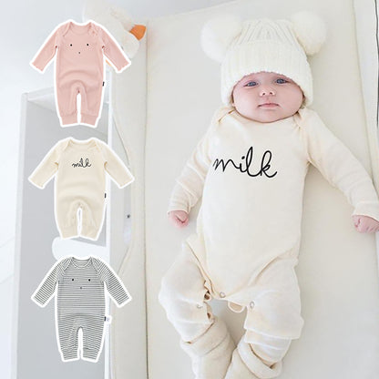 Baby Thick Cotton Bodysuit Long Sleeve Autumn Winter Warm Sleepers Boy Girl Romper Pajamas