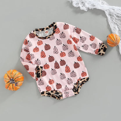 Baby Girl Halloween Jumpsuit Fall Casual Pumpkin