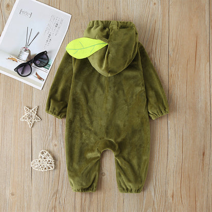 Baby Jumpsuit Flannel Long Sleeve Hood