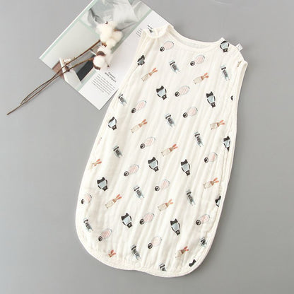 Baby Summer Air-conditioned Room Sleeping Bag Cotton Gauze Sleeveless Vest