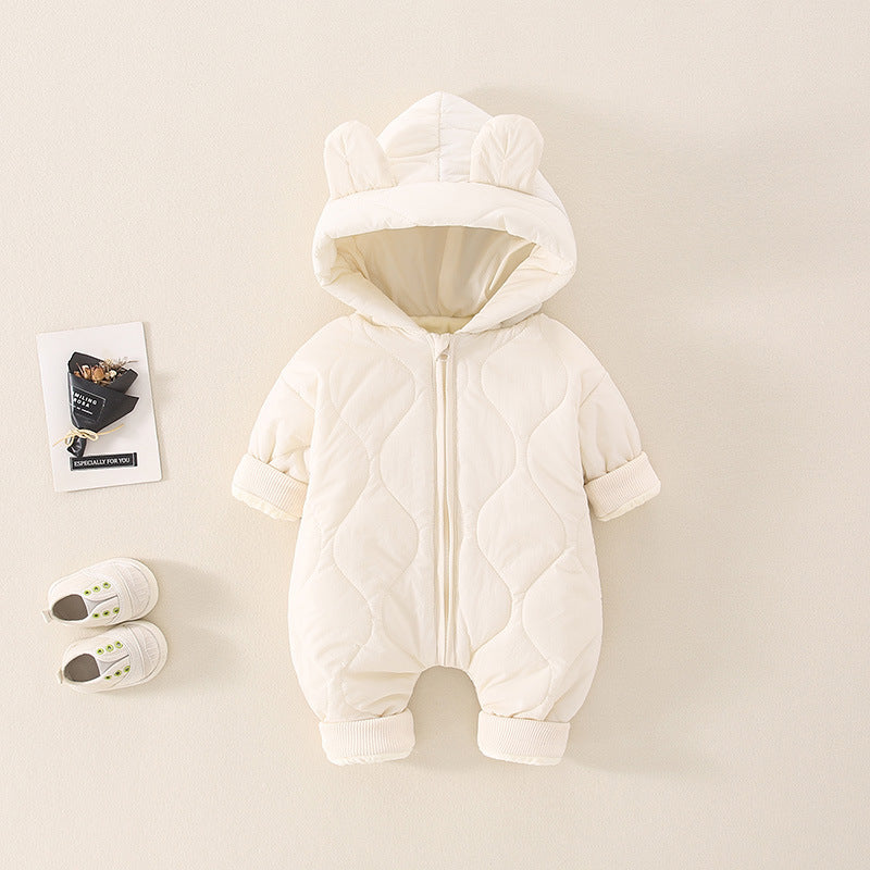 Baby Hooded Rompers Autumn Winter Thermal Clothes