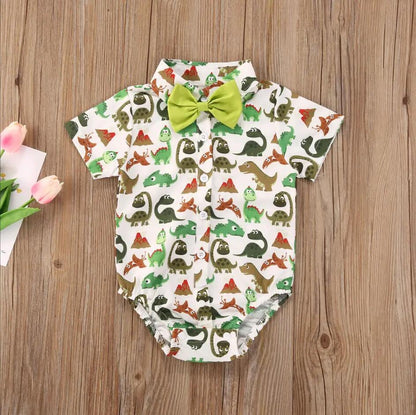 Ins Summer Baby Jumpsuit Handsome Baby Romper Short Sleeve