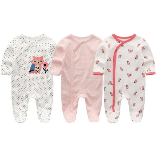 Newborn Baby Clothes Boneless Pair Buckle Onesie