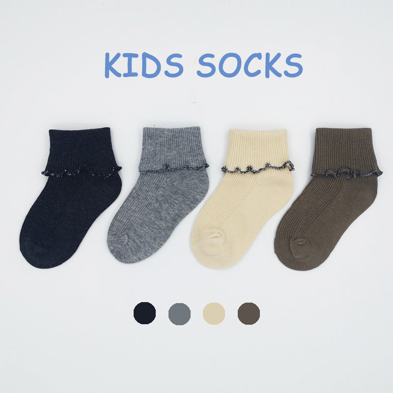 Breathable Baby Lace Cotton Children's Socks Turn Over Children's Socks Manufacturers