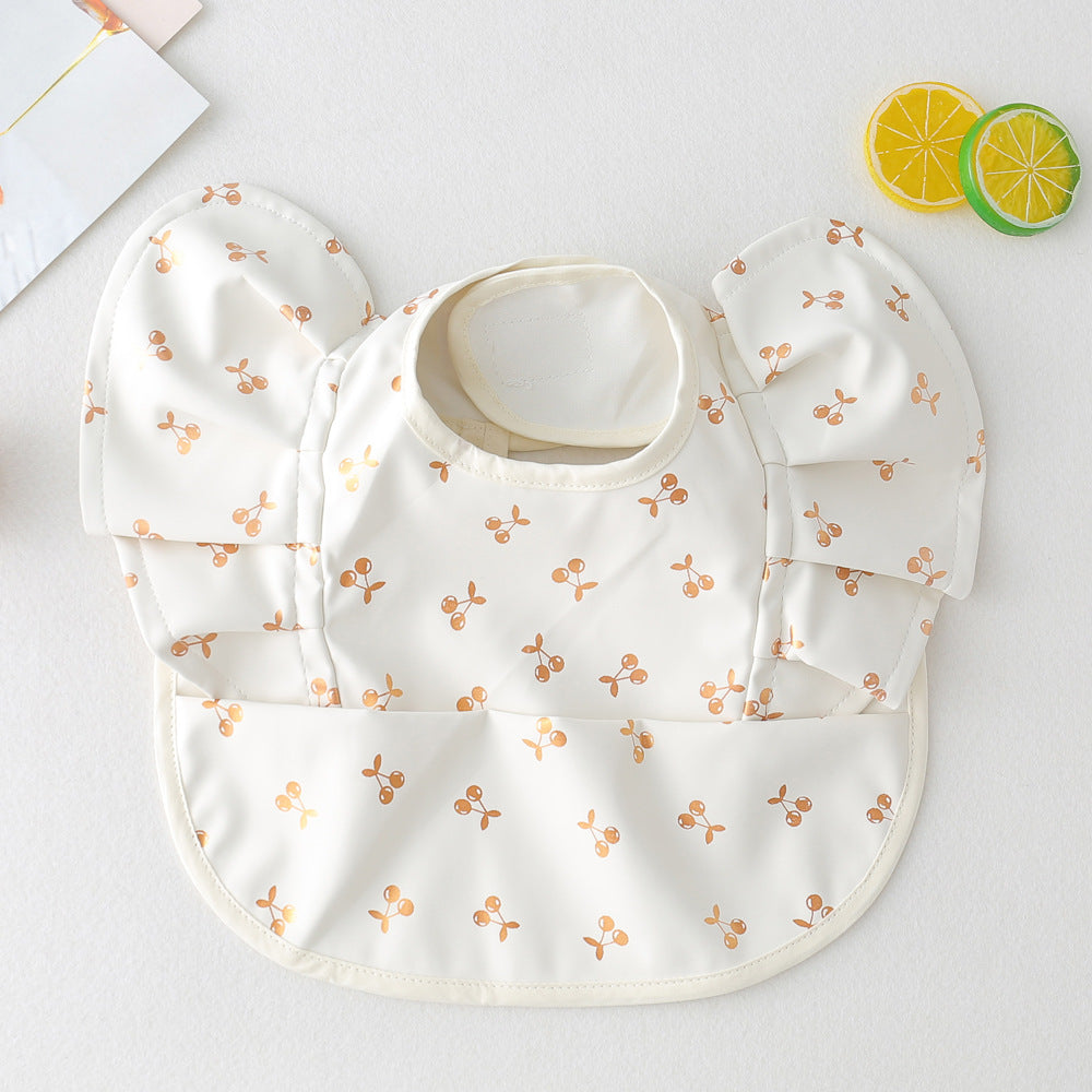 Baby Meal Pocket Angel Wing PU Waterproof Bib