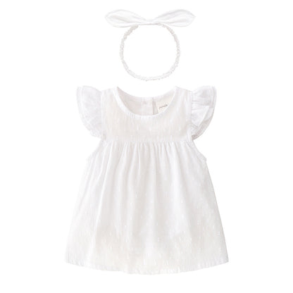 Summer Baby Girl Princess Style Lace Dress With Headband