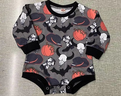 Baby Halloween Pumpkin Print Romper