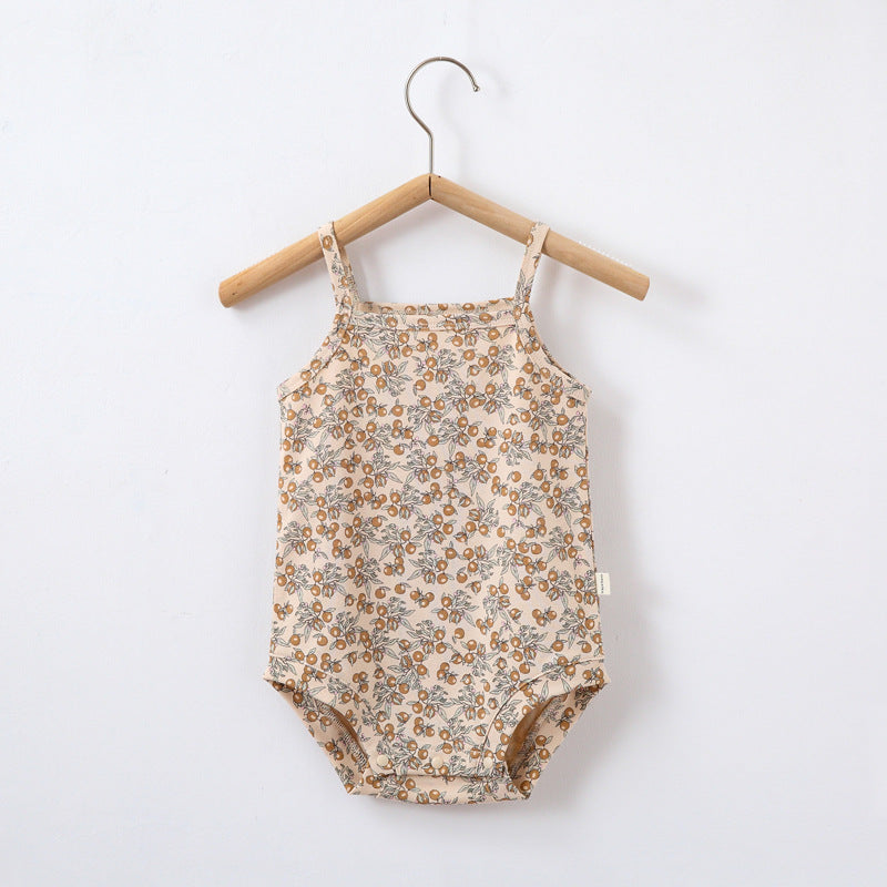 Summer Ins Style Baby Sling Cotton Printed Romper