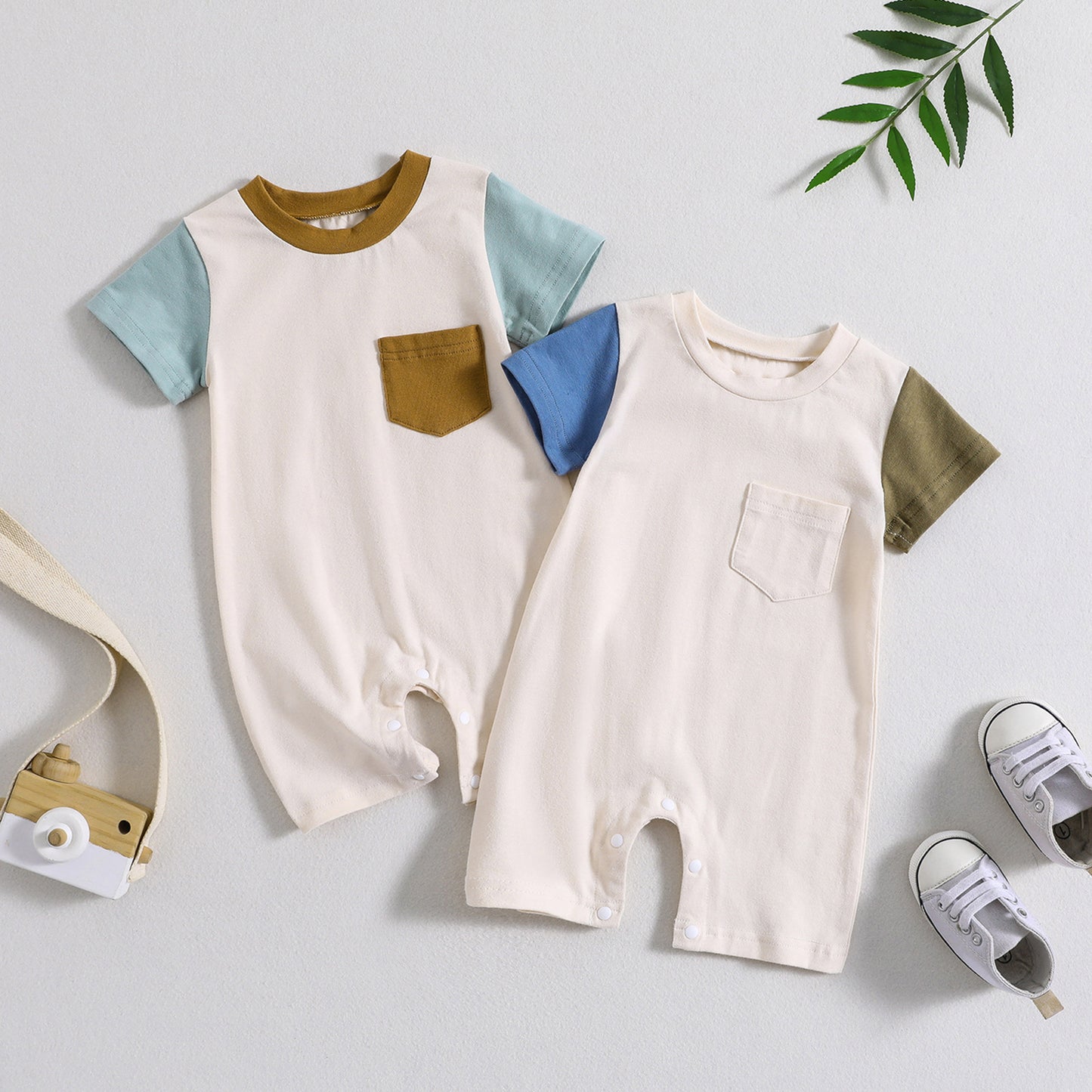 Summer Baby Jumpsuit Three-dimensional Color Matching