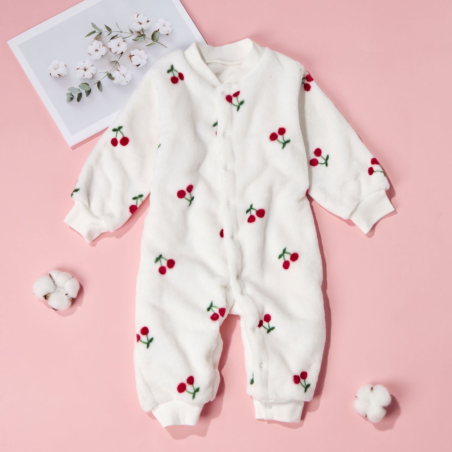 Baby Warm One-piece Clothes Coral Fleece Thickened Pajamas Romper